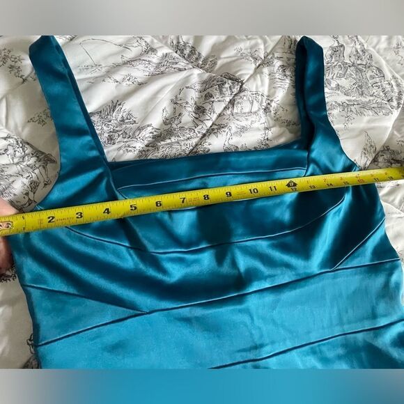Jax sleeveless cocktail dress in peacock blue size 10 - Picture 9 of 10